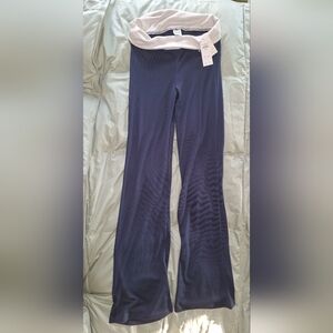 Hollister Navy Blue and Gray Fold Over Pants NWT XS